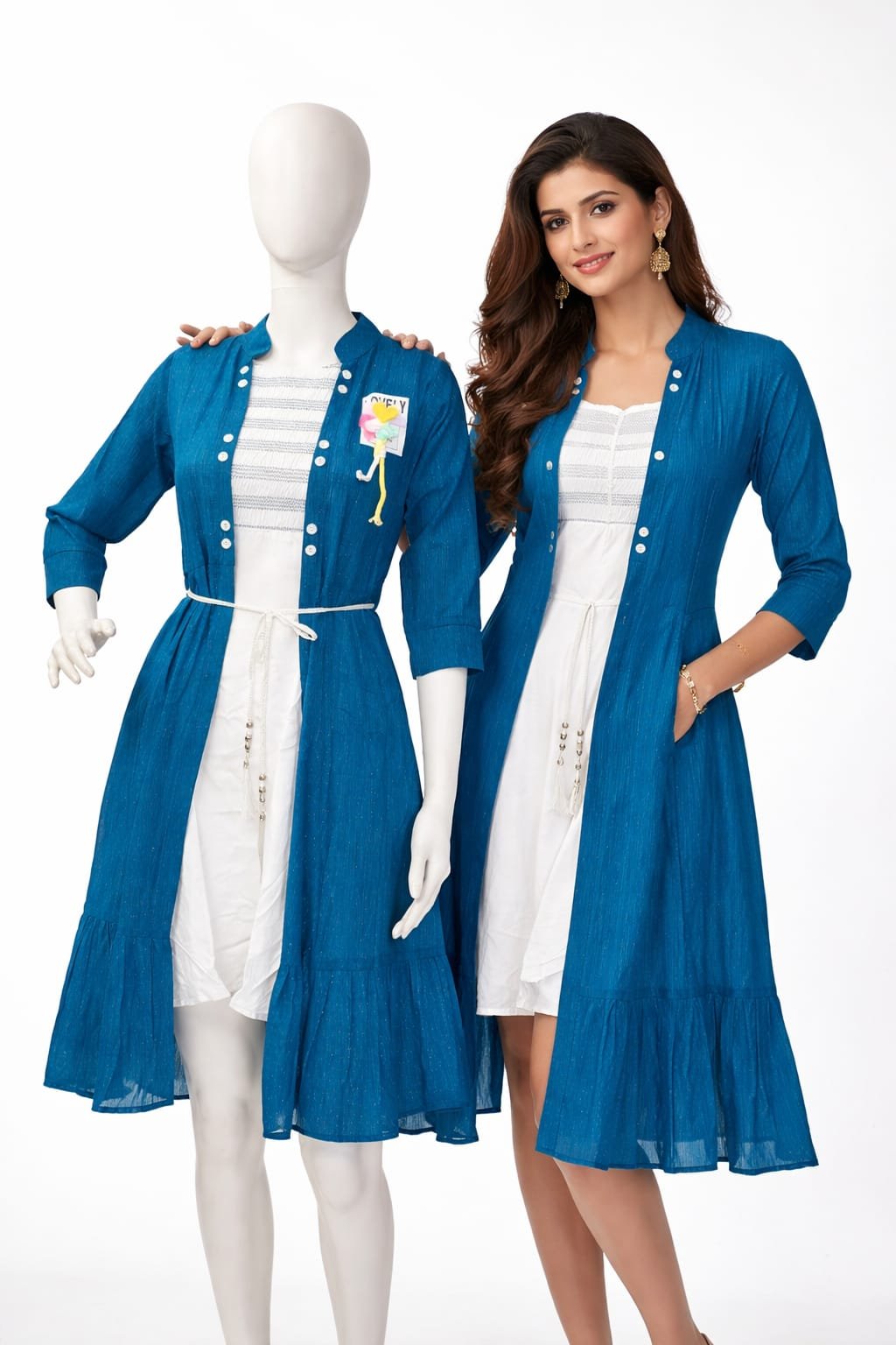 Blue layered dress